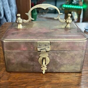 Vintage Brass Box with Handle